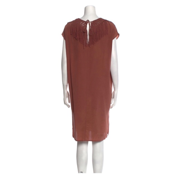 Ulla Johnson Silk Bohemian Vacation Artsy Dress Neutral Minimalist 70s Look New - Picture 2 of 3